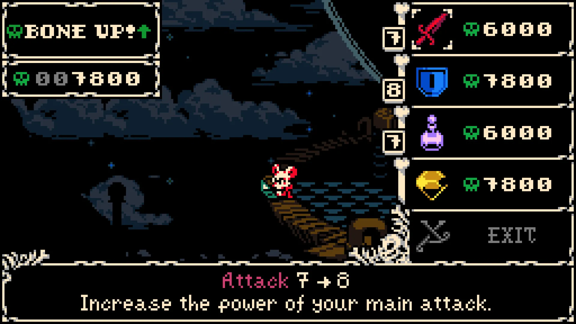 A Bone Beach shop, where bones are currency